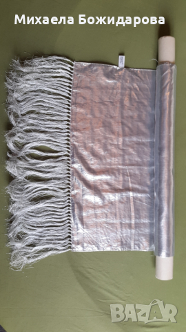 Ефектен шал сребрист металик 