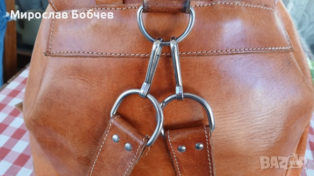 Дизайнерска раница от естествена кожа, снимка 4 - Раници - 52624256