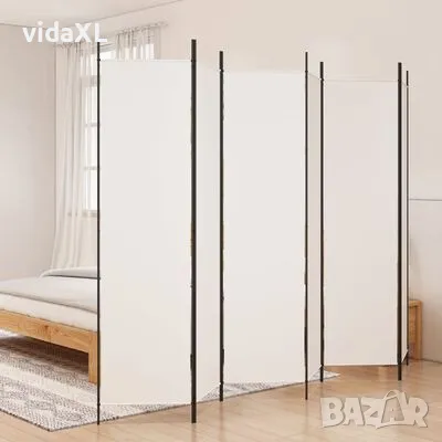 vidaXL Параван за стая, 6 панела, бял, 300x200 см, текстил (SKU:350190), снимка 2 - Паравани - 48420639