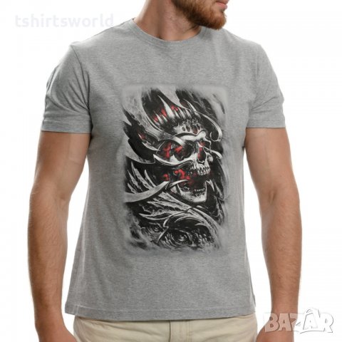 Нова мъжка тениска с дигитален печат 3D Череп (Скелет)