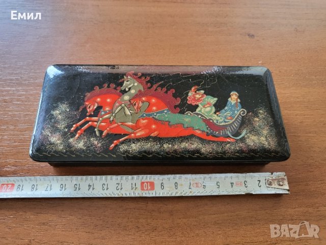 Ръчно рисувана лакова кутия СССР , снимка 3 - Колекции - 44510658