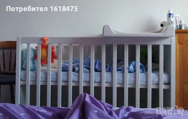 Бебешко/Детско креватче с две нива ИКЕА+подаръци матраче и комарник, снимка 4 - Мебели за детската стая - 49042598