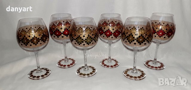 Двойка чаши за вино "Шевица", снимка 9 - Чаши - 27287486