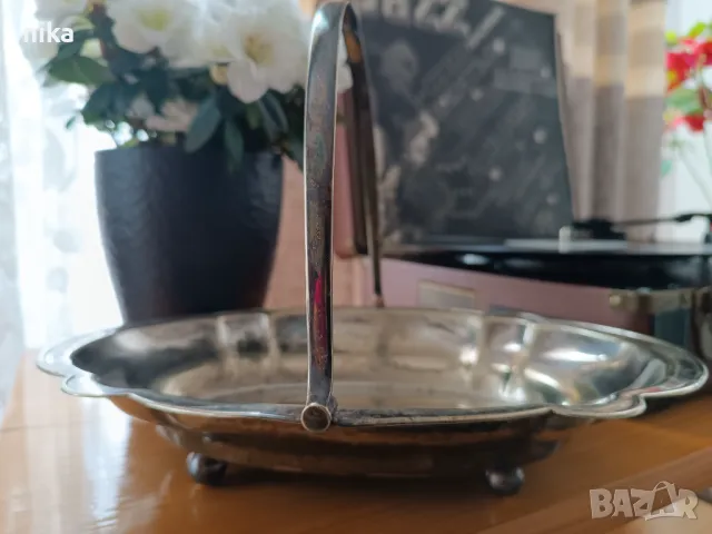 Посребрена английска кошничка за плодове, снимка 6 - Прибори за хранене, готвене и сервиране - 49832020