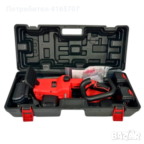Акумулаторен верижен трион BOXER BX-3316 48V – 2 батерии + куфар, мощен и удобен, снимка 2 - Градинска техника - 54068270