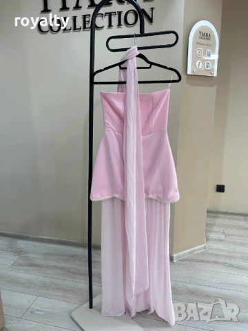 Нова Елегантна Розова Дамска Рокля 