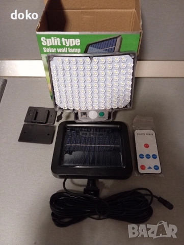 Соларна лампа с отделен панел, снимка 3 - Соларни лампи - 53991263