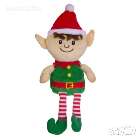 Коледна играчка Плюшен елф с Червена шапка, 15см, снимка 1 - Плюшени играчки - 42788757