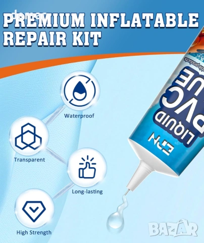 Комплект за поправка на надуваеми матраци и водоустойчива винилова облицовка EPN, 80 мл, снимка 3 - Други стоки за дома - 54218139