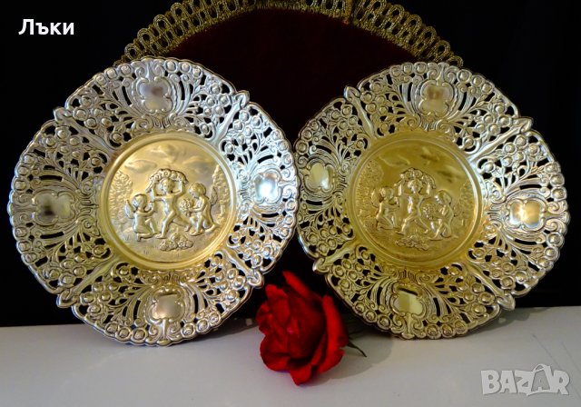 Посребрена фруктиера Ангели,барок. , снимка 8 - Антикварни и старинни предмети - 34562786