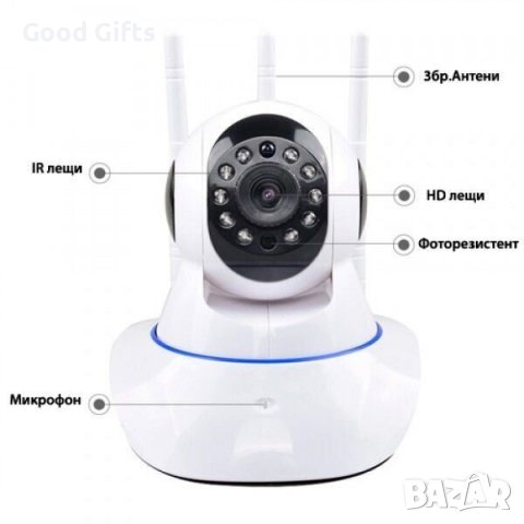 Smart IP камера за видеонаблюдение с 3 антени , Бебефон, снимка 3 - Бебефони - 38091448