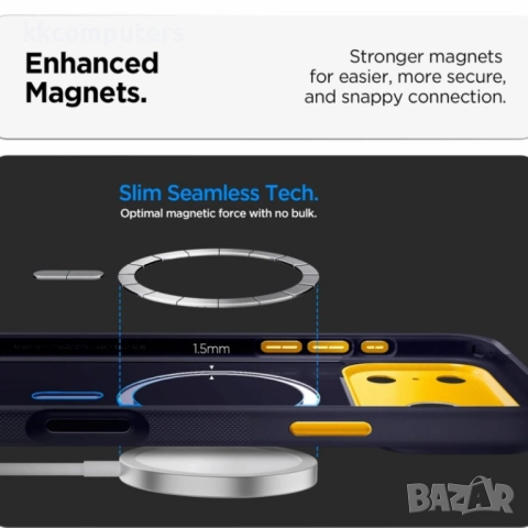 Оригинален кейс Spigen Nano Pop MagSafe и Протектори За iPhone 17 Pro Max (6.9), Тъмносин, снимка 7 - Калъфи, кейсове - 52041516