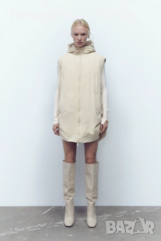 Zara дълъг непромокаем елек/грейка, размер S, снимка 5 - Елеци - 51512307