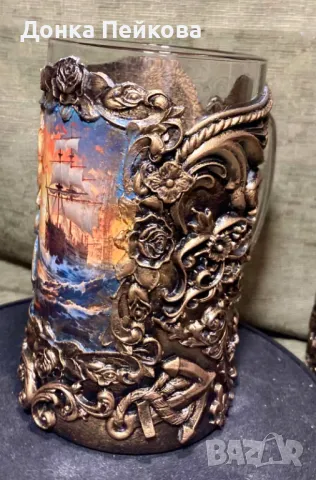 Ръчна изработка халба за бира 500 мл, снимка 2 - Чаши - 48885664