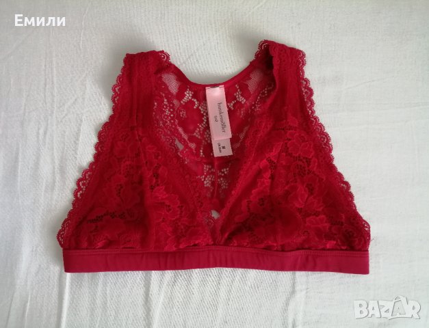Hunkemöller дамско дантелено бюстие/сутиен в червен цвят р-р XS-S, снимка 1