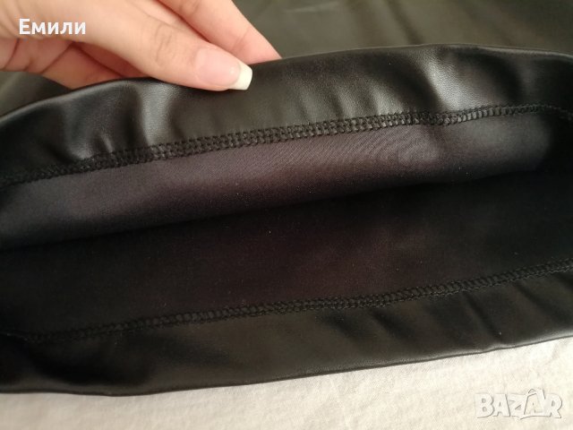 Дамска къса кожена пола с висока талия и колан р-р 34 и 38 (XS и M), снимка 7 - Поли - 42158753