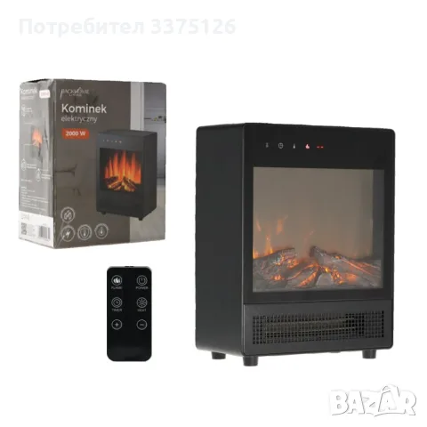 Електрическа камина с ефект пламък, 2000W, нова, снимка 2 - Камини - 56527718