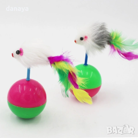 6588 Играчка за котки с мишка и топка – 10 см, снимка 6 - За котки - 54225504