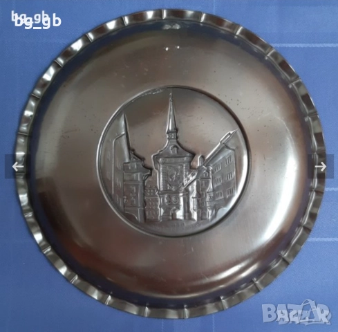 Колекционерска медна чиния ZURICH / BERN, снимка 3 - Декорация за дома - 35755964