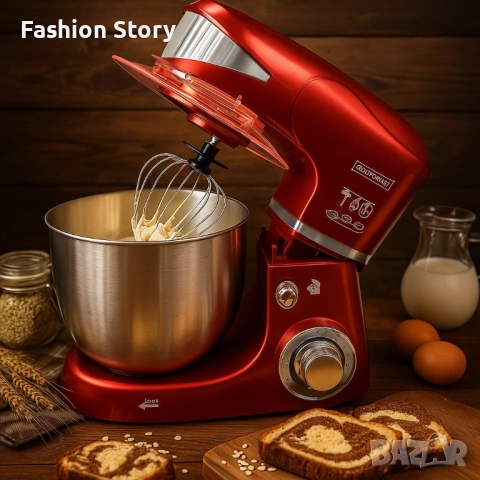 Многофункционален планетарен миксер с иноксова купа 5.5L Royalty Line RL-PKM1600, снимка 3 - Миксери - 51860539