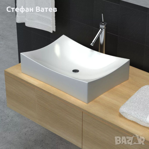 Керамична мивка в силно гланцирано бяло, за баня, снимка 5 - Други - 44928854