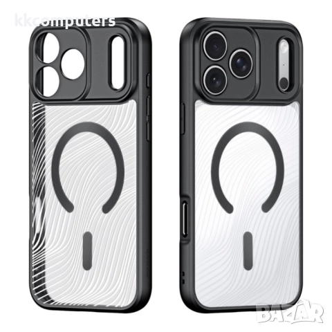 Силиконов твърд кейс Dux Ducis AIMO с Magsafe, За iPhone 17 Pro Max (6.9), Черен и Протектор, снимка 2 - Калъфи, кейсове - 52062346