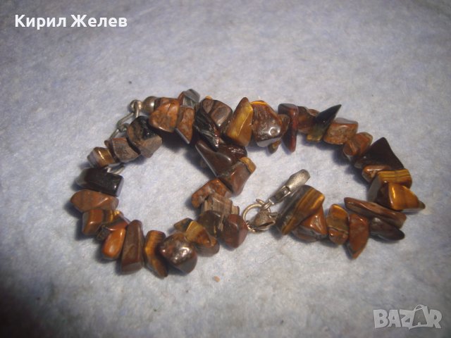 СКЪПОЦЕННА ХЕНД МЕЙД АРТ ГРИВНА с КАМЪНИ НАТУРАЛНО ТИГРОВО ОКО 21528, снимка 6 - Гривни - 37715766