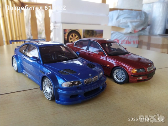 1:18 Метален модел на BMW M3 GTR Street Version Е46 - Minichamps, снимка 15 - Колекции - 53142521