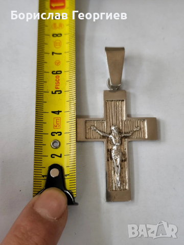 Голям сребърен кръст медальон 925, снимка 4 - Колиета, медальони, синджири - 53898943