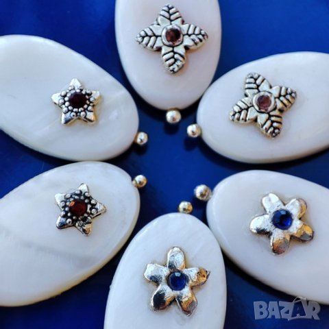 Висулки от седеф с инкрустирани кристалчета, снимка 13 - Колиета, медальони, синджири - 39321140