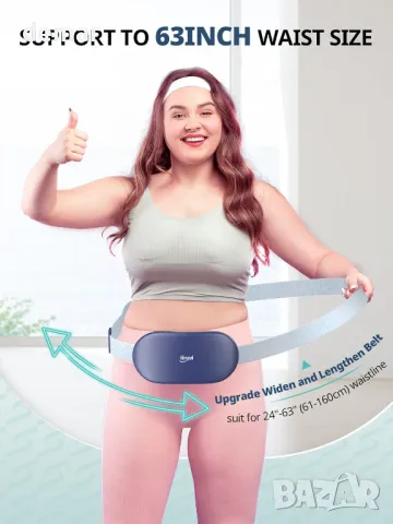 Нагряваща подложка Slimpal за менструални спазми, болки в гърба, тъмно синя, снимка 6 - Други стоки за дома - 47999850