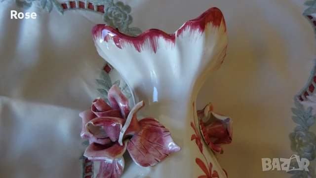 Комплект вази Bassano Italy с рози и цветен декор., снимка 10 - Вази - 50988749