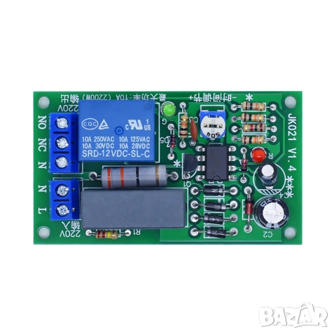 220V таймер реле модул с отложено включване/изключване, снимка 4 - Друга електроника - 53905542