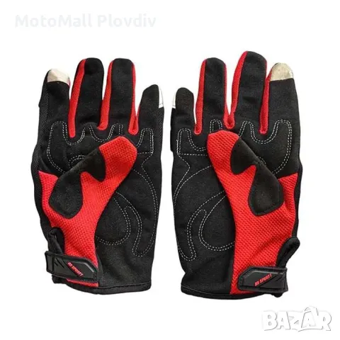Текстилни Мото Ръкавици с Протектор – Червени, снимка 3 - Аксесоари и консумативи - 49312781