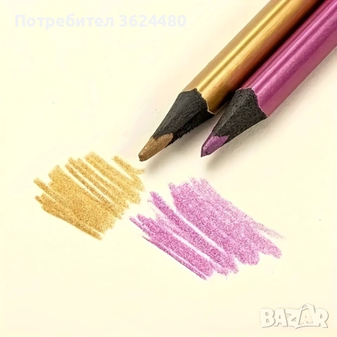 Цветни моливи за декорация 12 бр -блестящи 4811, снимка 8 - Рисуване и оцветяване - 53359993