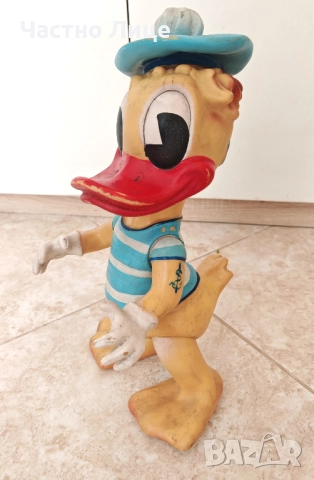 Голяма Автентична Детска Гумена Играчка Патока Доналд 1960те
