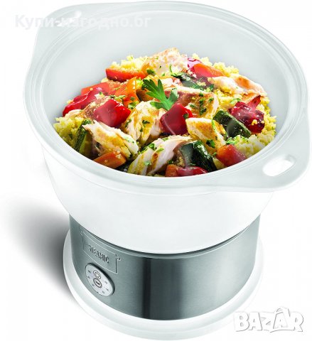 Kalorik® Керамичен уред за здравословно  готвене на пара на.5л , Чисто нов , бял / сребърен цвят 