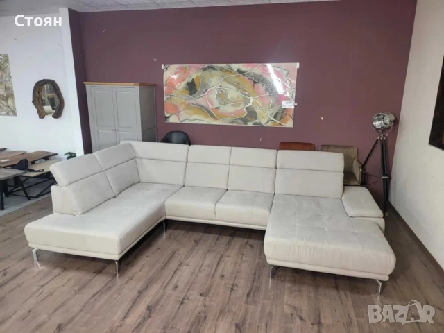 ПРОМОЦИЯ!!! Бежов П - образен ъглов диван ZE-EM20021, снимка 2 - Дивани и мека мебел - 52838362