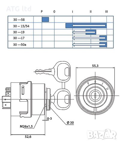 Контактен ключ за багер , снимка 2 - Части - 31136077