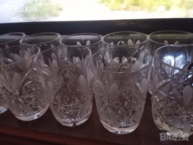 Руски Кристални Чаши от 80 години, снимка 3 - Чаши - 35188481