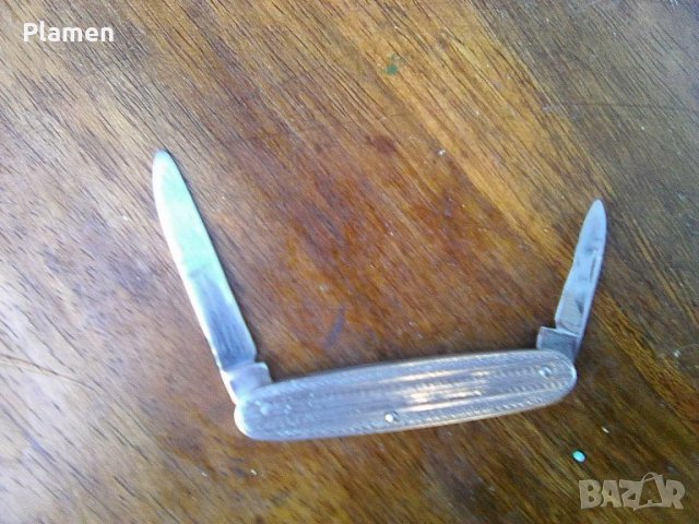 Старо сгъваемо немско ножче неръждаема стомана с две остриета, снимка 2 - Ножове - 39210383