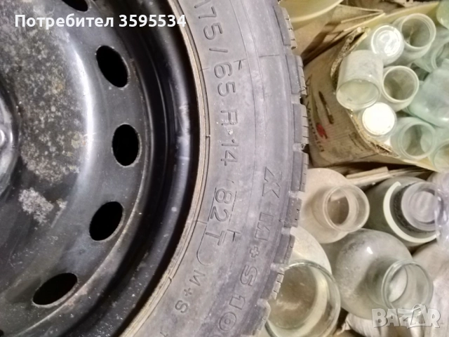Зимни гуми MICHELIN 175/65 14 с джанти за Опел и Рено 4x100, снимка 4 - Гуми и джанти - 52597461