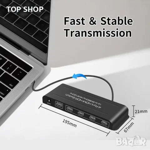 HDMI превключвател 4 порта 8K 60Hz HDMI превключвател 4 входа - 1 изход, снимка 7 - Друга електроника - 49457625