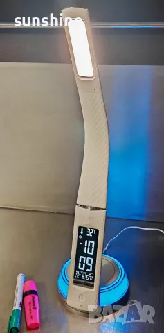 ВИДЕО * OttLite Wellness Настолна лампа, ClearSun LED, часовник, термометър, Wireless Charging, снимка 11 - Настолни лампи - 55883676