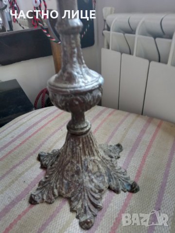 бронзов свещник 30см , снимка 2 - Антикварни и старинни предмети - 35466606