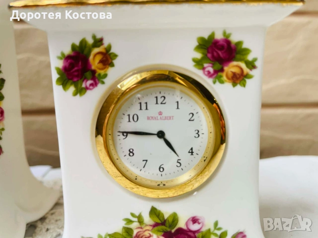 ROYAL ALBERT красиви часовници от костен порцелан от Англия, снимка 7 - Антикварни и старинни предмети - 53881745