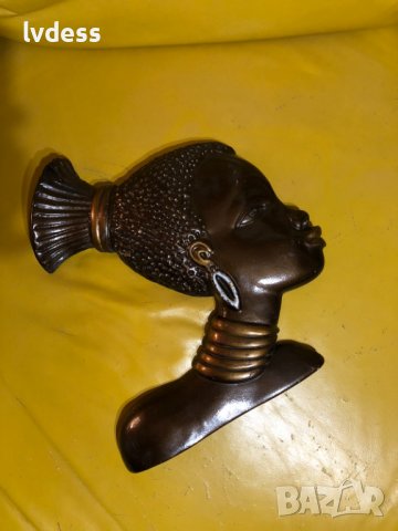 Африкански фигури женски бюст, полирезин, снимка 1 - Декорация за дома - 39758975