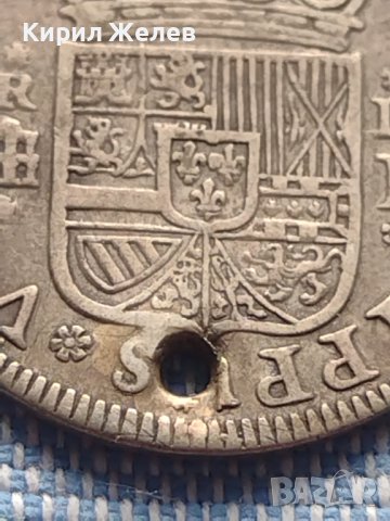 Сребърна монета 2 реала Филип пети Сеговия Испания 13780, снимка 7 - Нумизматика и бонистика - 42871784