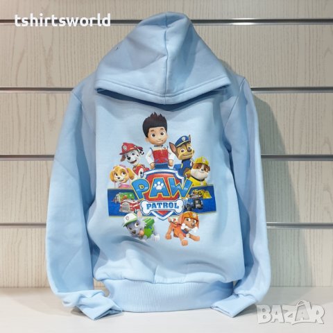 Нов детски суичър с дигитален печат на Paw Patrol в светлосин цвят