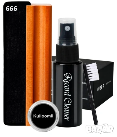 Комплект за почистване 4 в 1 за винилови плочи